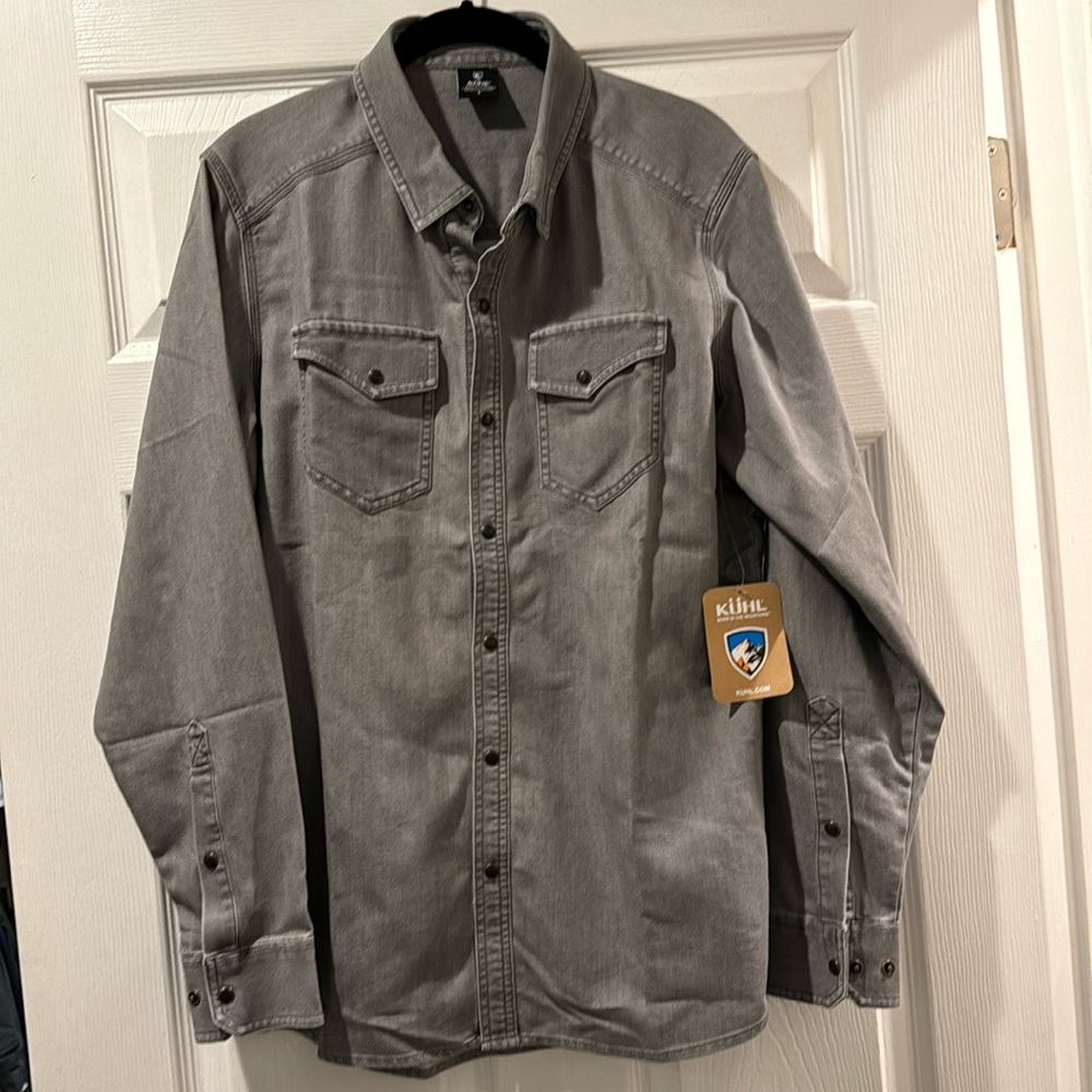 KUHL Men’s Desperado button down grey New with Tags